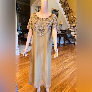 Pure chiffon, stone work fancy shalwar suit, boat neck Pakistani . Size “L”